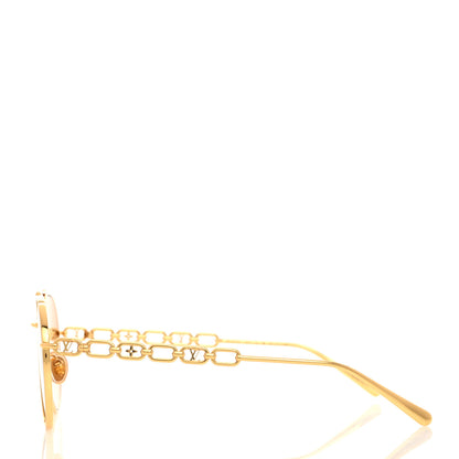 Louis Vuitton Metal My LV Chain Pilot Sunglasses Z1539W Gold 3 of 8