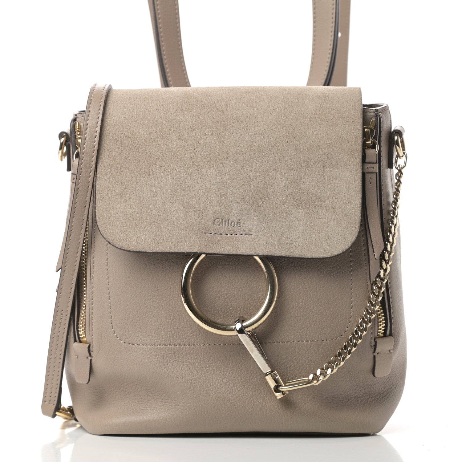 Chloe Suede Calfskin Small Faye Backpack Motty Grey 8 of 13