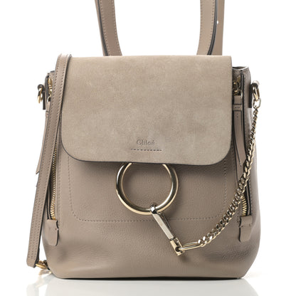 Chloe Suede Calfskin Small Faye Backpack Motty Grey 8 of 13