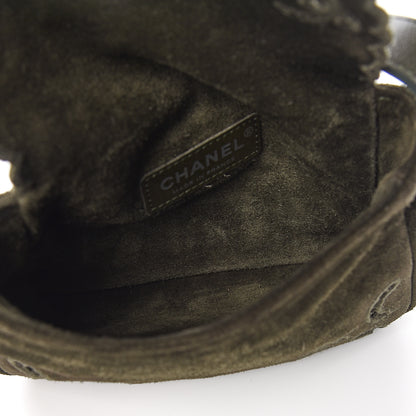 Chanel Suede Embroidered Flap Dark Green 4 of 10