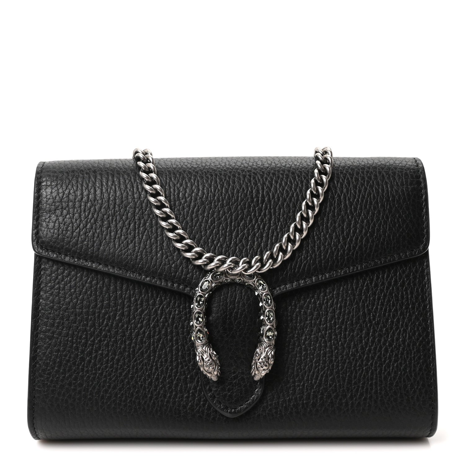 Gucci Calfskin Mini Dionysus Chain Wallet Black 1 of 9