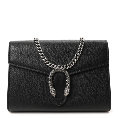 Gucci Calfskin Mini Dionysus Chain Wallet Black 1 of 9