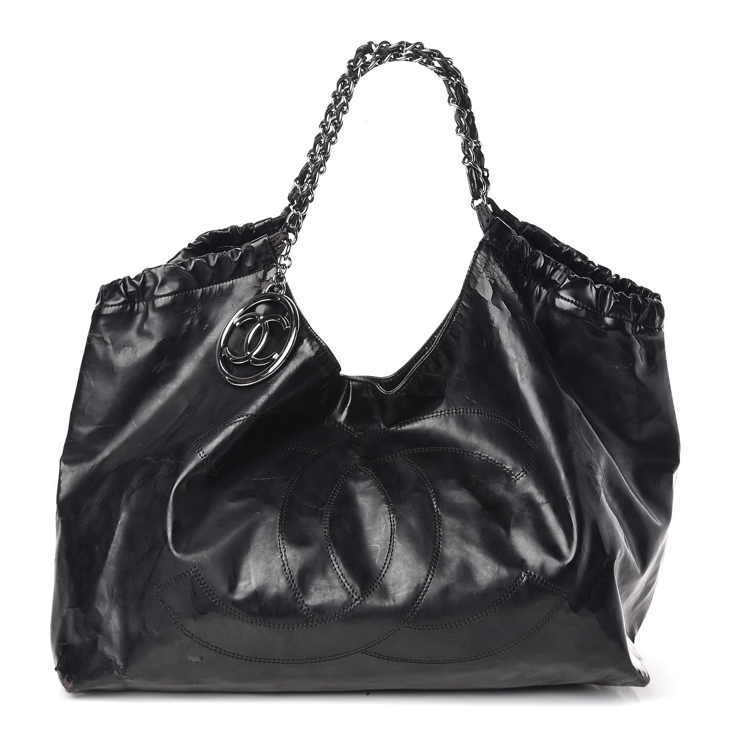 Chanel Vinyl XL Coco Cabas Black 3 of 22