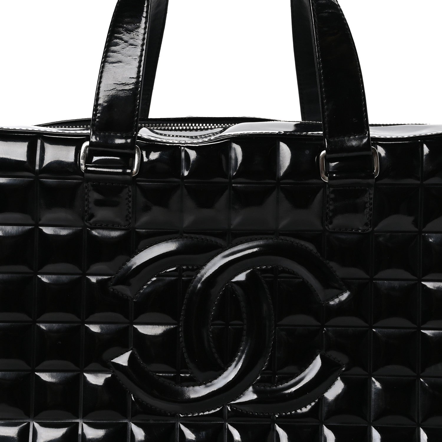 Chanel Patent Quilted Chocolate Bar Bowler Black 8 of 13