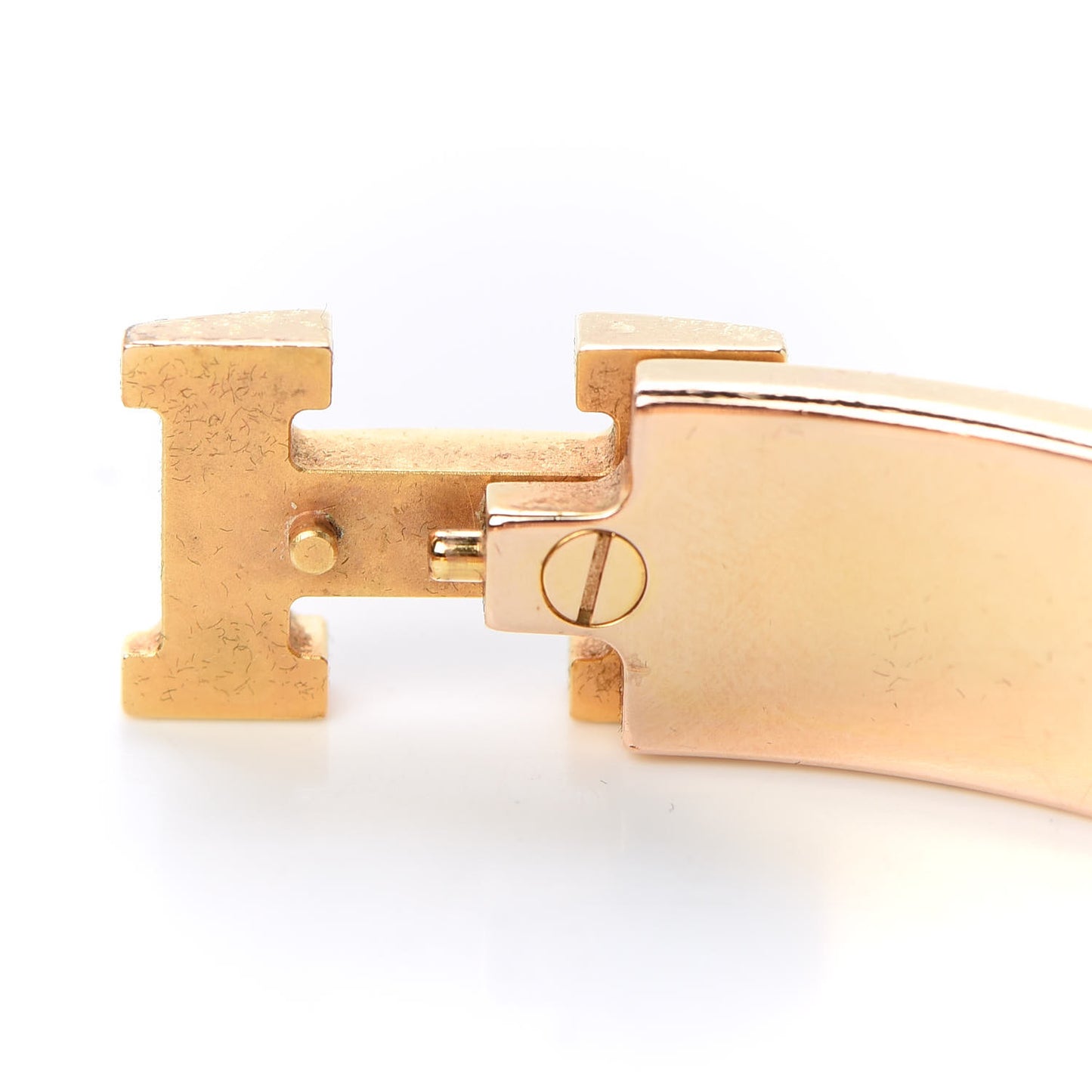 Enamel Narrow Clic Clac H Bracelet GM Marron Glace