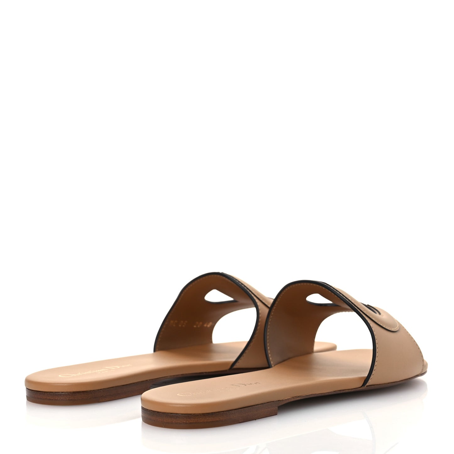 Calfskin D-Club Mule Sandal 40 Natural