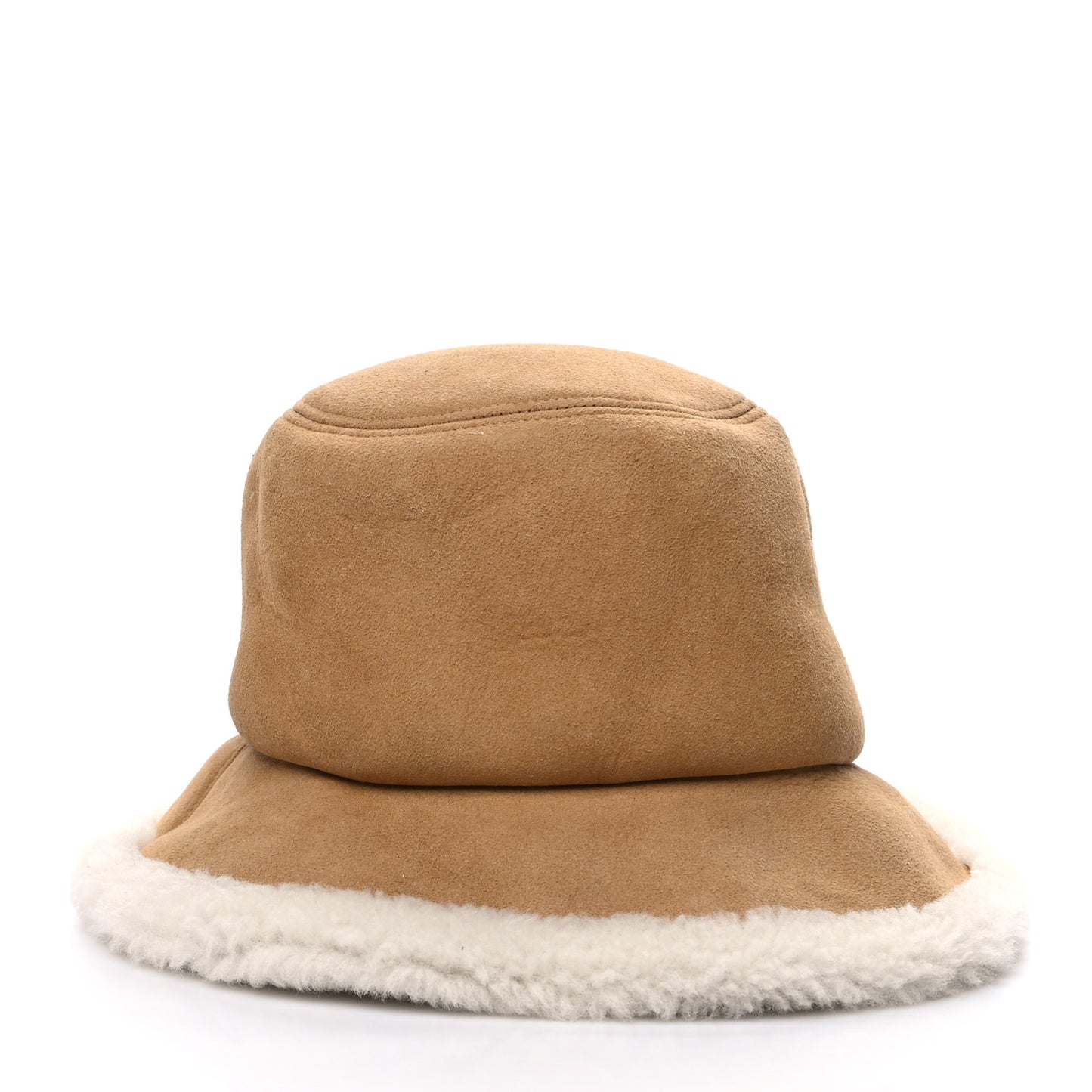 Suede Shearling Bucket Hat 58 Beige
