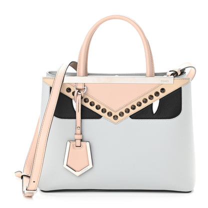 Fendi Vitello Cruise Monster Studded Petite 2Jours Tote Grigio Perla Amido Multicolor 1 of 9