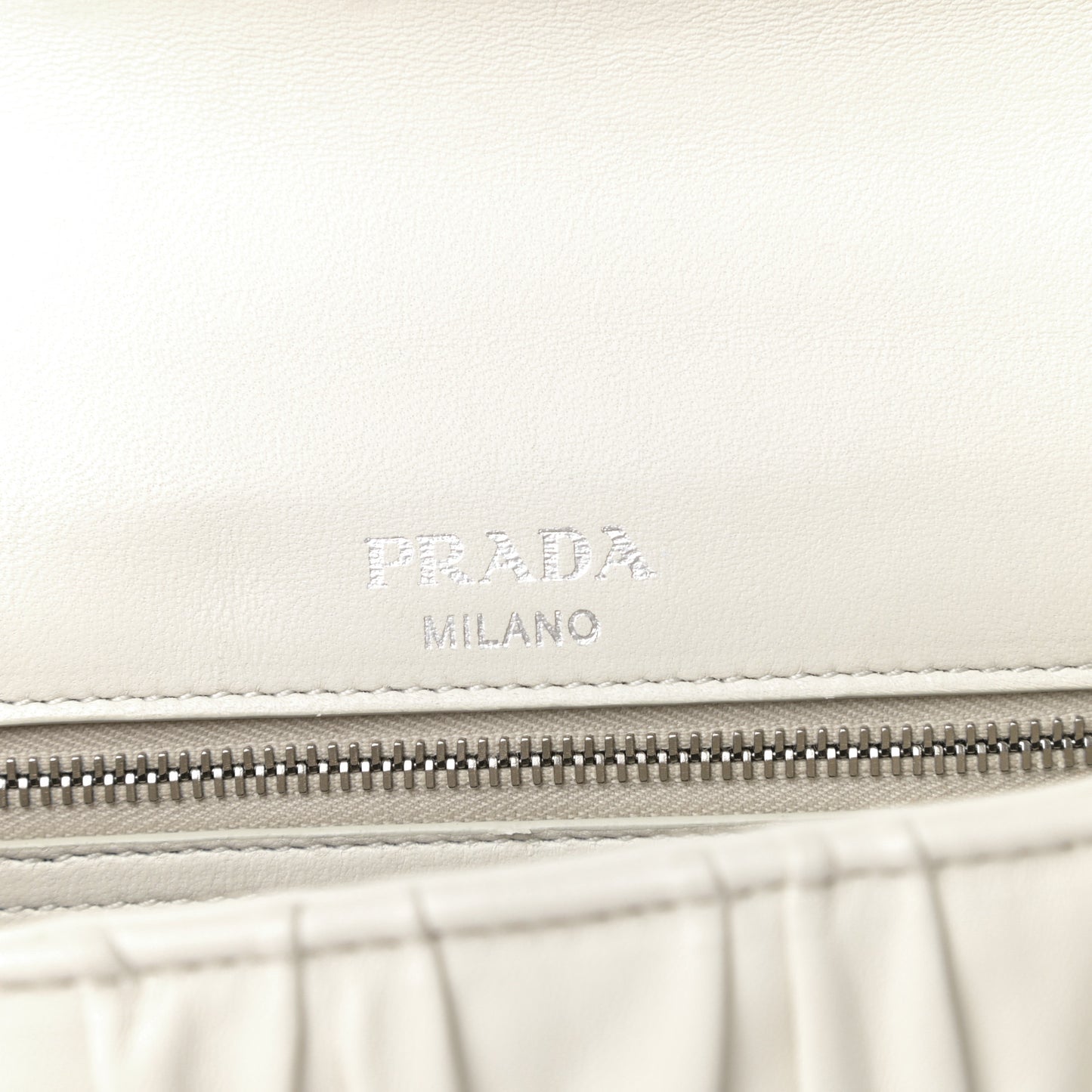 Nappa Gaufre Small Chain Flap Shoulder Bag White