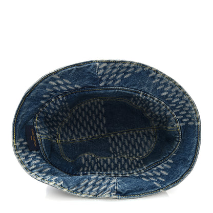 Louis Vuitton x NIGO Monogram Giant Denim Giant Damier Wave Sun Hat Blue 4 of 5