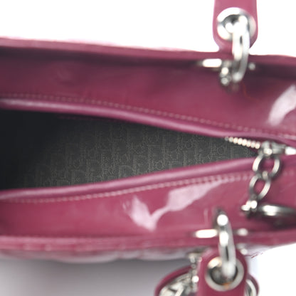 Christian Dior Patent Cannage Medium Lady Dior Dark Pink 5 of 9