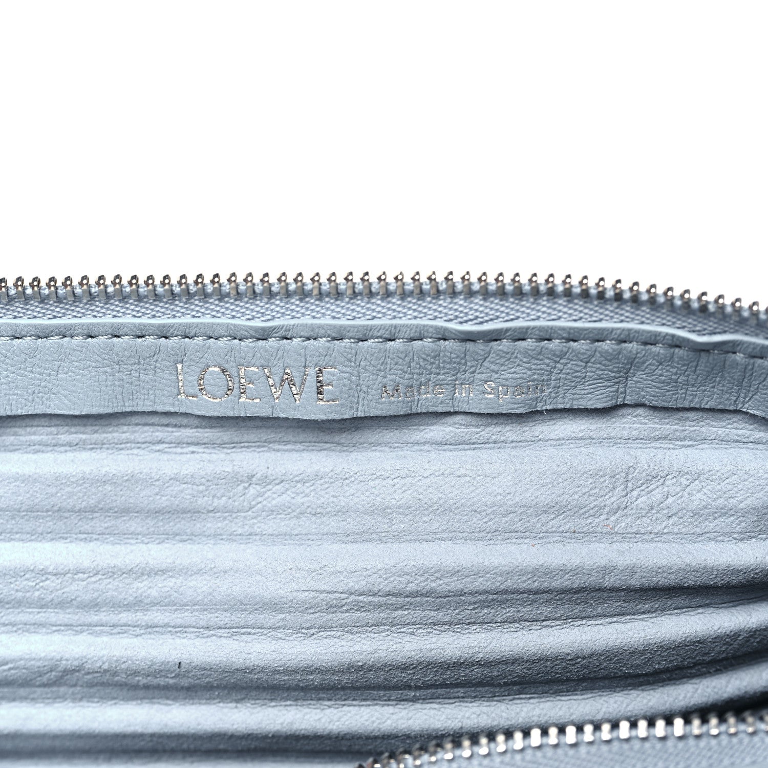 Loewe Lambskin Pleated Bracelet Pouch Shoulder Bag Dusty Blue 6 of 8