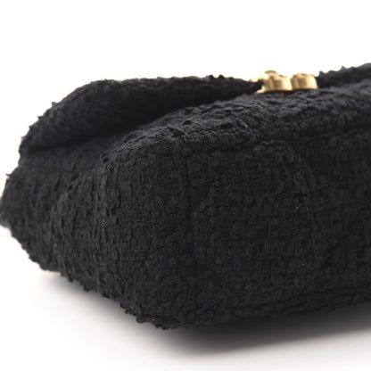 Chanel Tweed Quilted Medium 19 Flap Black 6 of 10