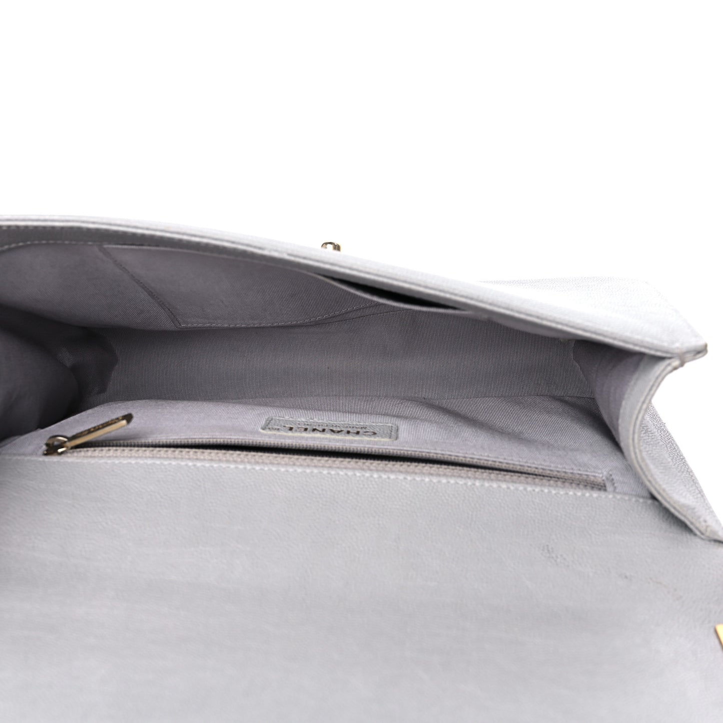 Caviar Quilted New Medium Boy Flap Grey