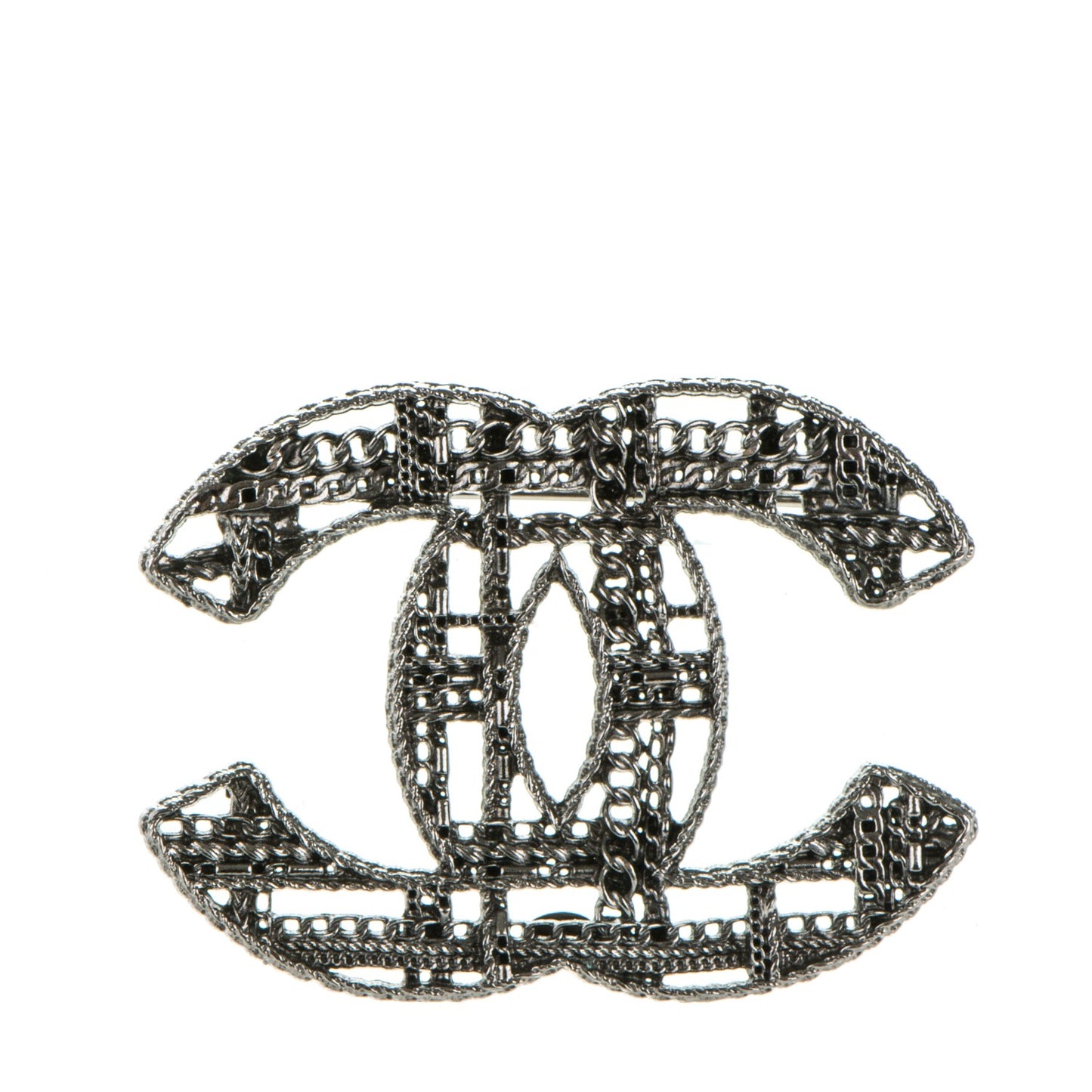 Ruthenium Chain CC Brooch
