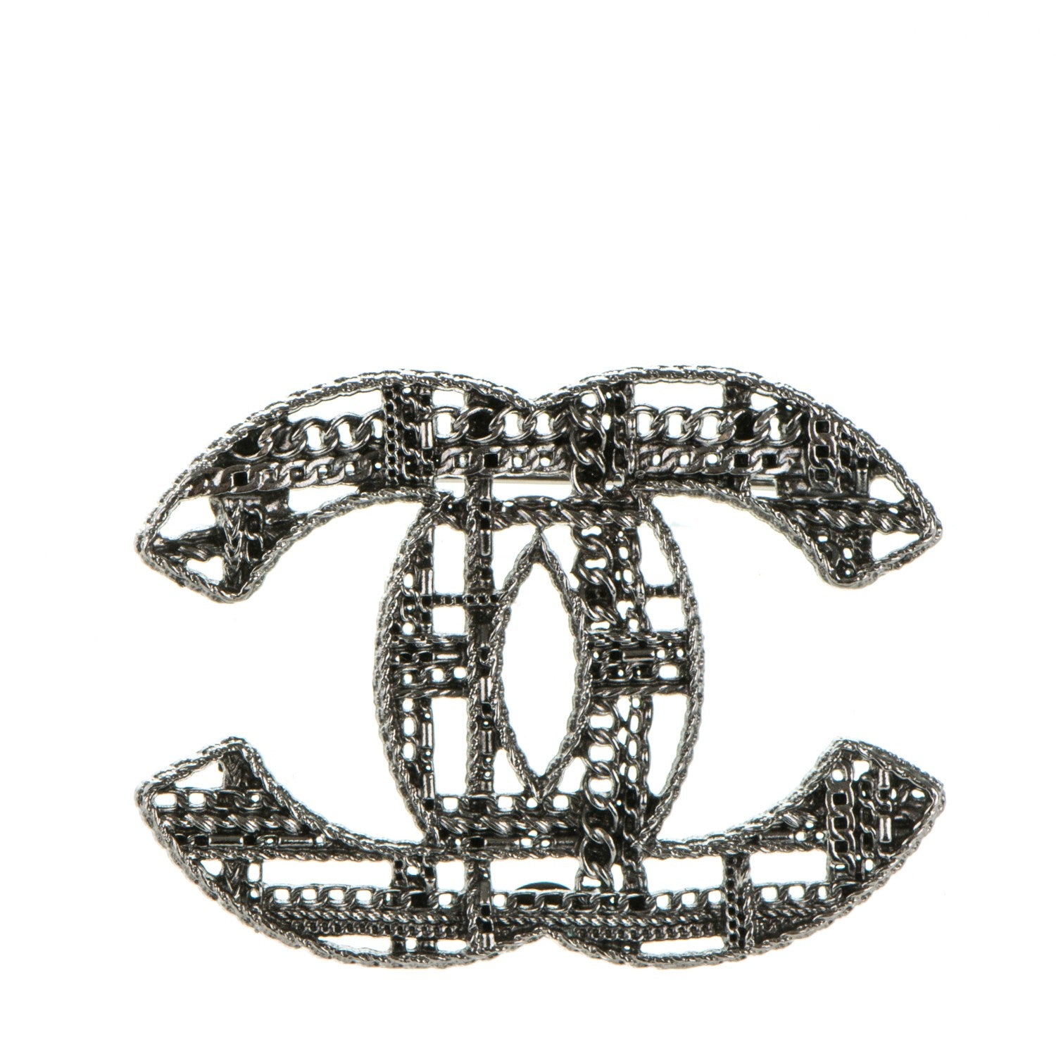 Chanel Ruthenium Chain CC Brooch 1 of 4