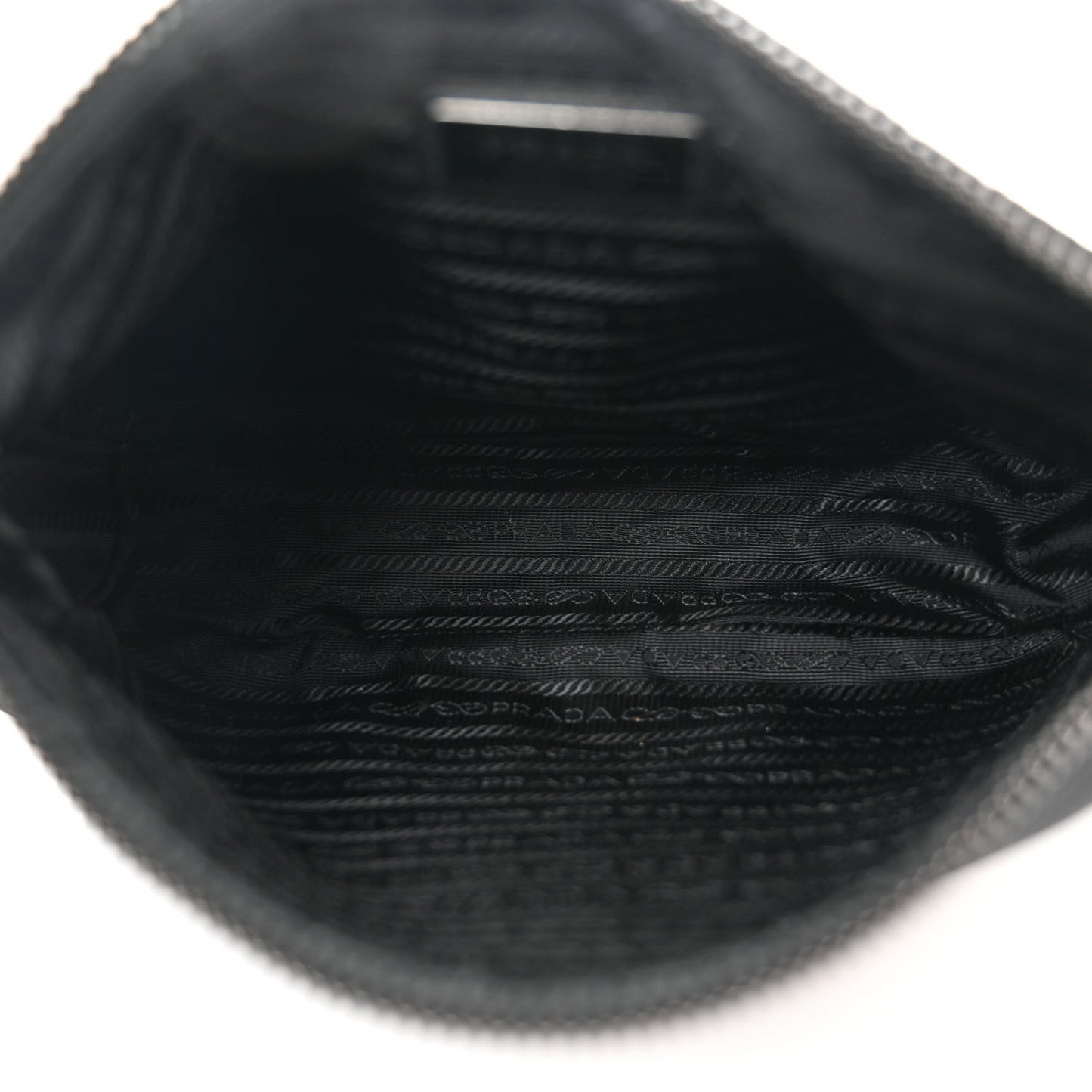 Re-Nylon Saffiano Pocket Zippered Shoulder Bag Black