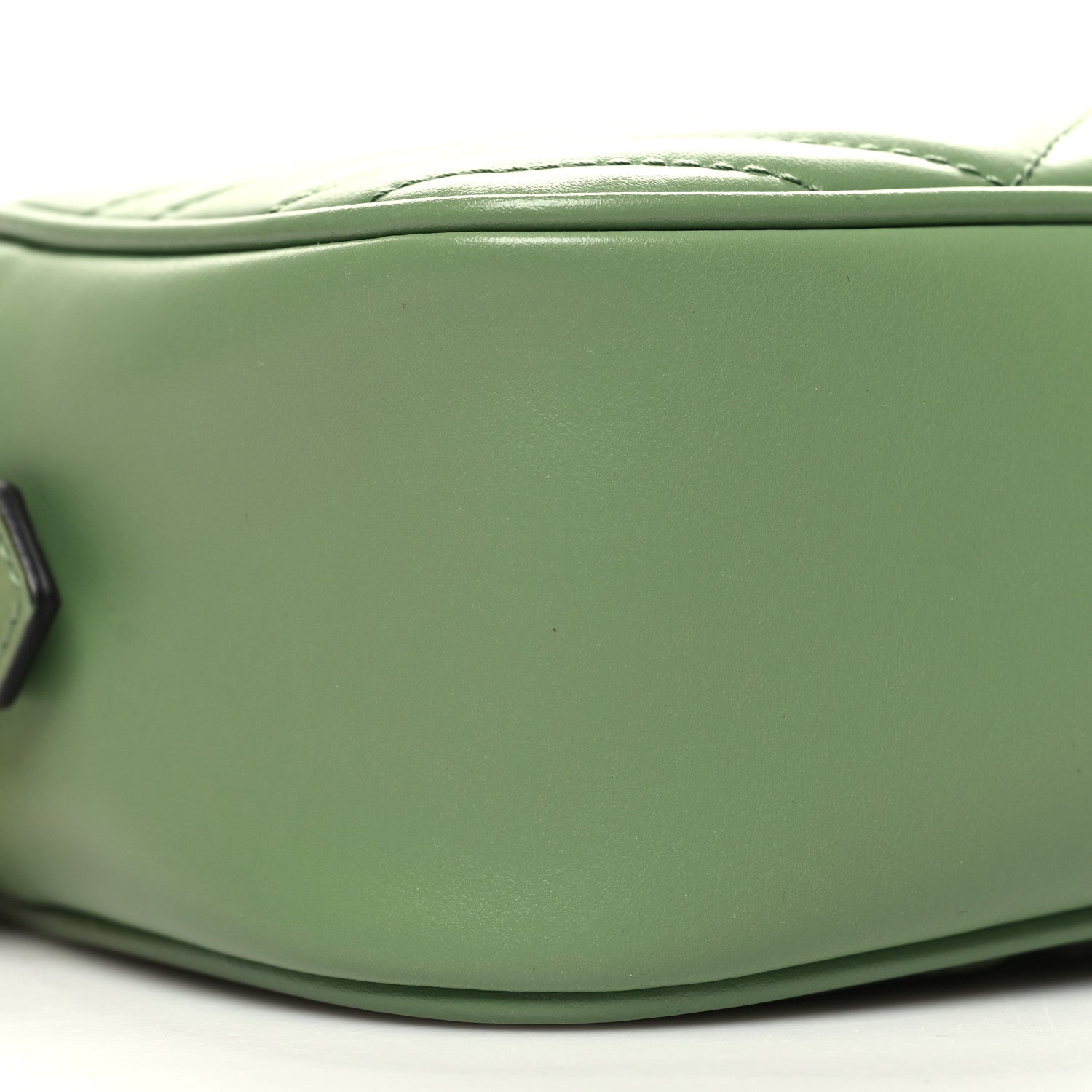 Gucci Calfskin Matelasse Chevron Small GG Marmont Chain Shoulder Bag Salamander Green 9 of 10