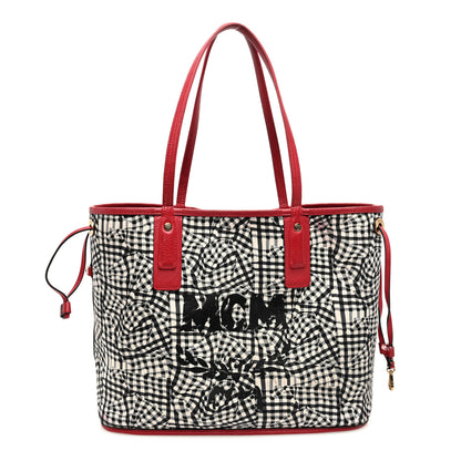 MCM Visetos Medium Liz Reversible Shopper Tote Ruby Red 3 of 22