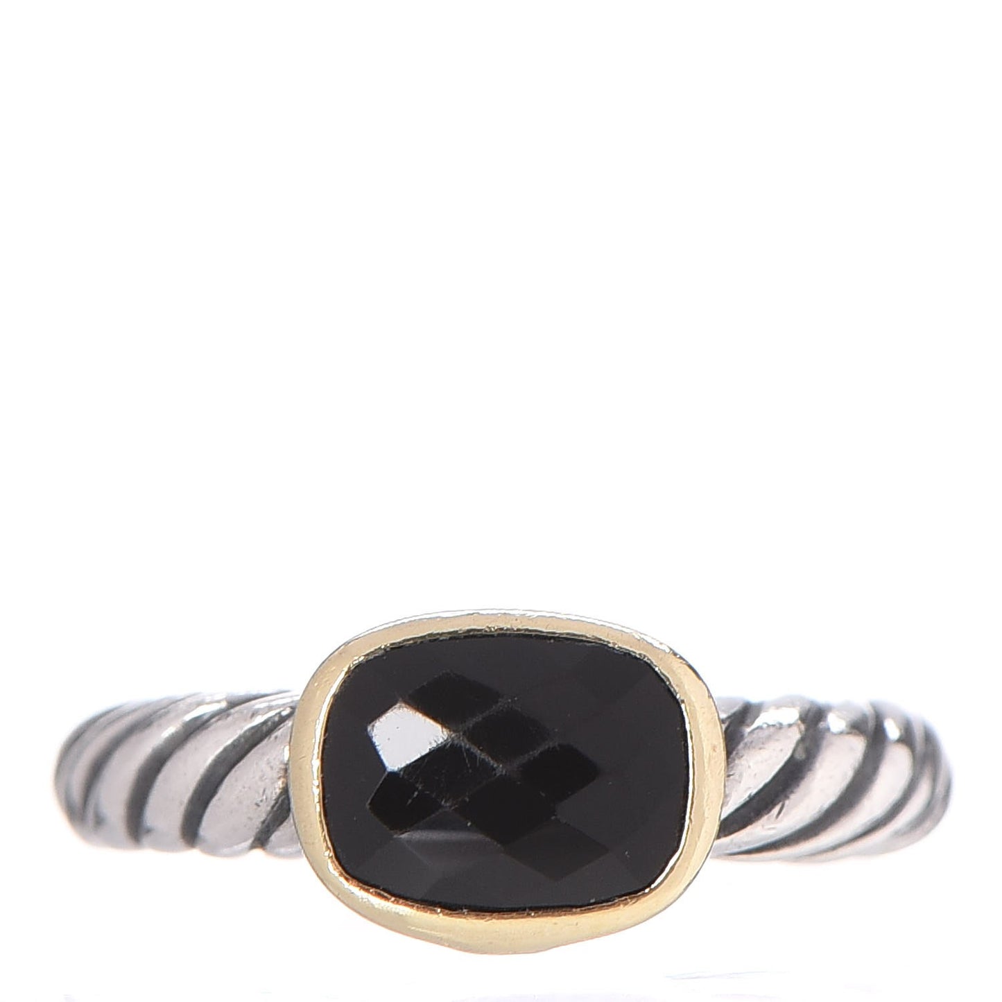Sterling Silver 18K Gold Black Onyx Noblesse Ring 49.3 5