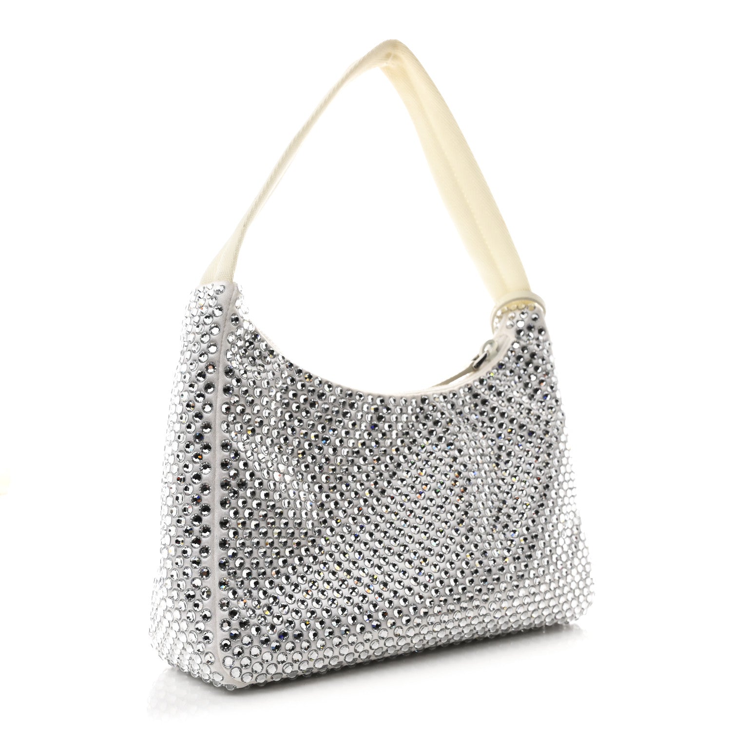 Prada Satin Crystal Mini Re-Edition 2000 Bag White 3 of 10