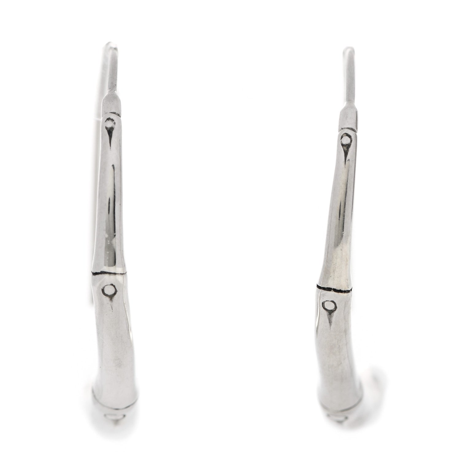 John Hardy Sterling Silver Large Bamboo Hoop Earrings 1 of 5