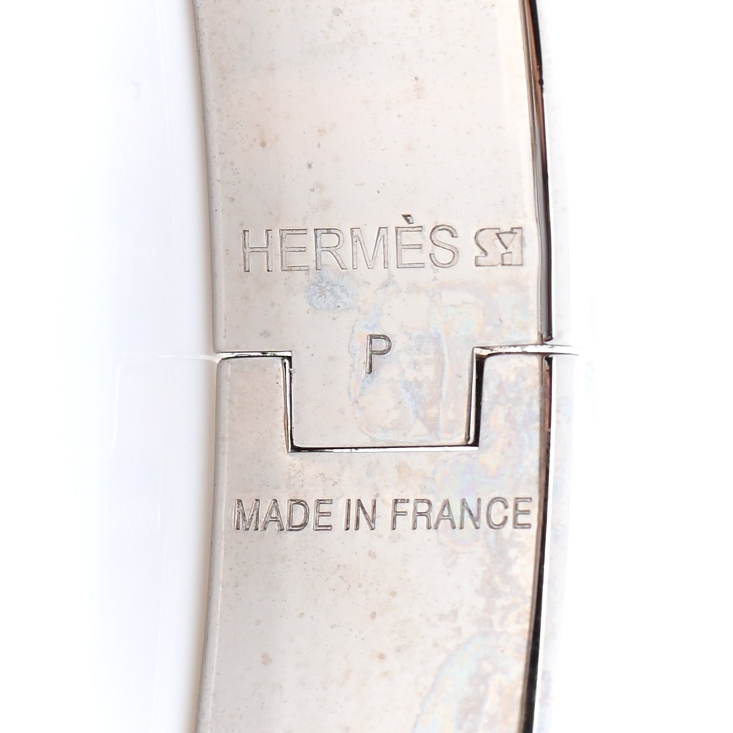 Enamel Narrow Clic Clac H Bracelet GM Orange White