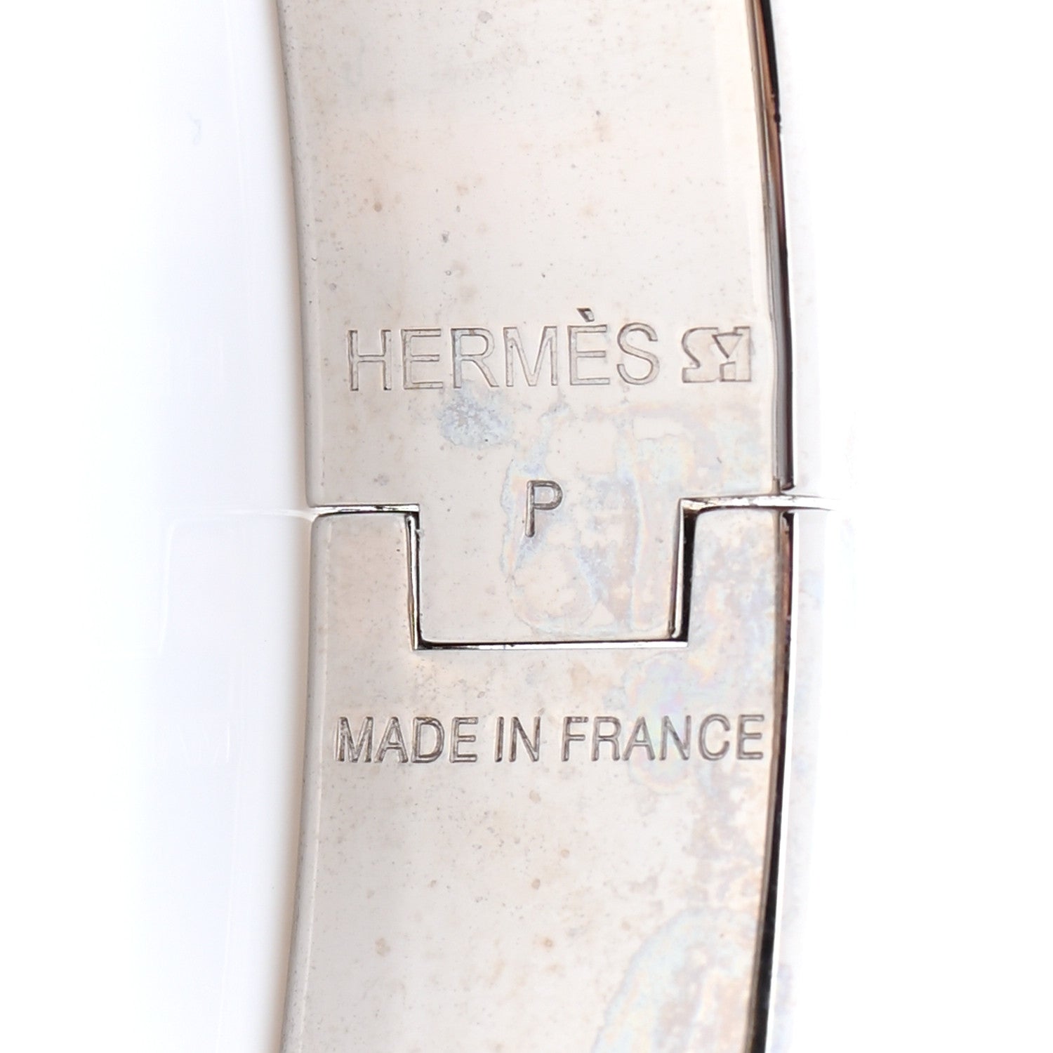 Hermes Enamel Narrow Clic Clac H Bracelet GM Orange White 4 of 5