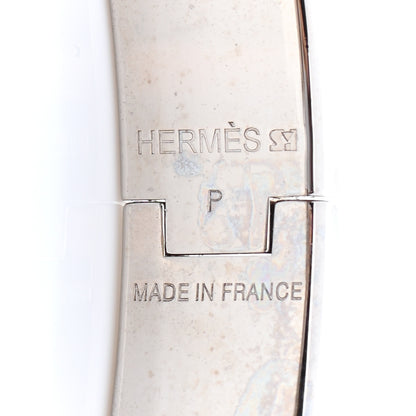 Hermes Enamel Narrow Clic Clac H Bracelet GM Orange White 4 of 5