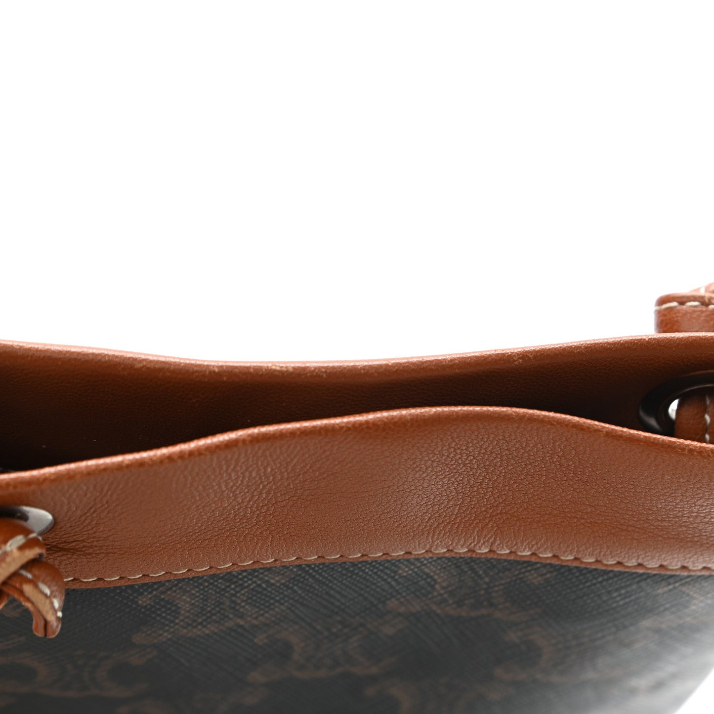 Triomphe Canvas Calfskin Mini Poche Bag Tan