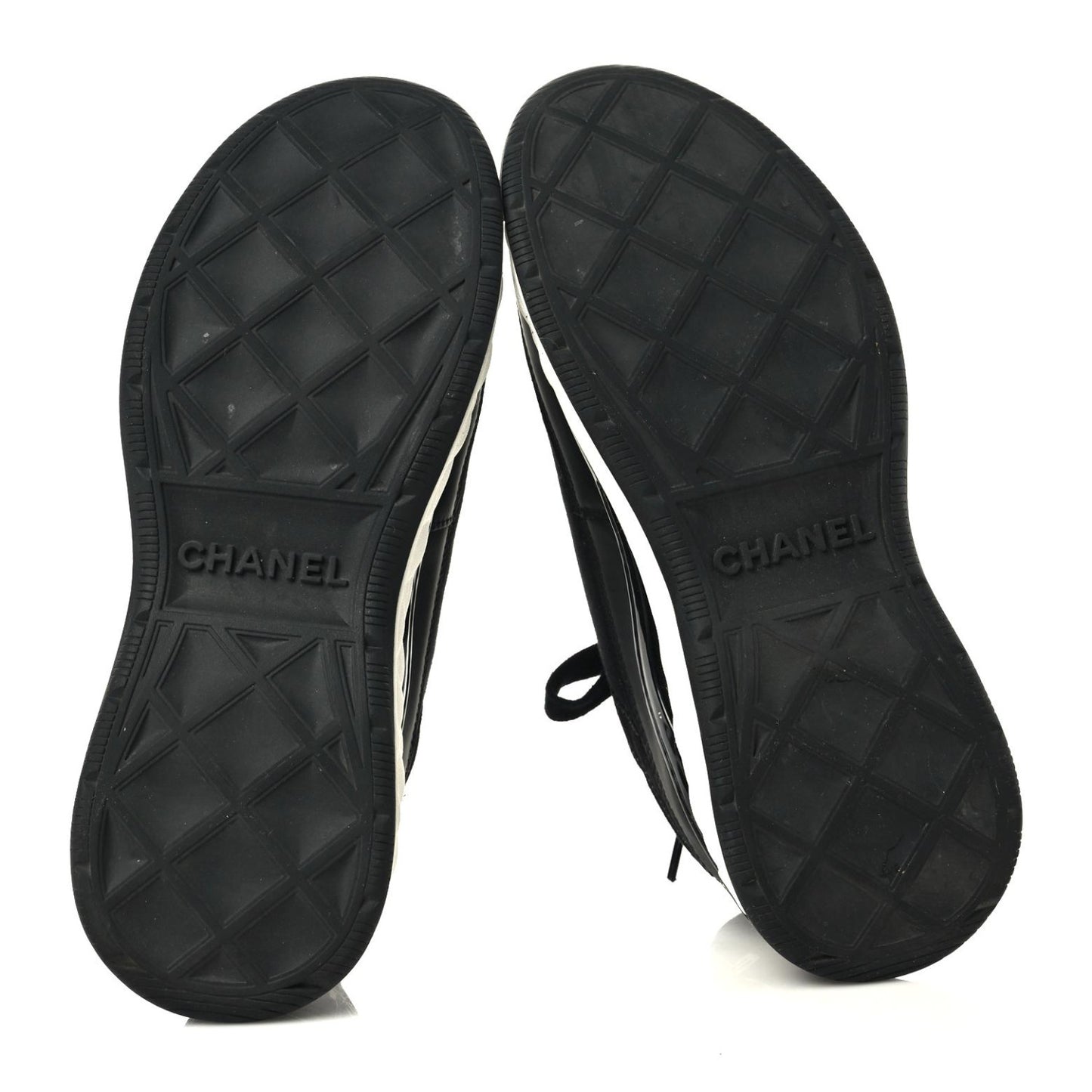 Velvet Calfskin Mixed Fibers CC Sneakers 36 Black