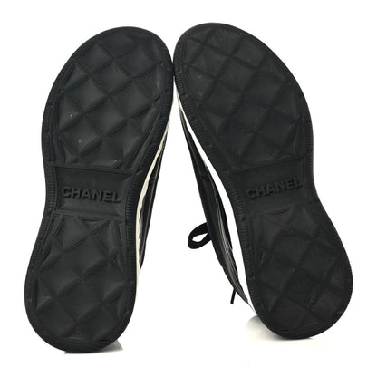 Chanel Velvet Calfskin Mixed Fibers CC Sneakers 36 Black 6 of 11