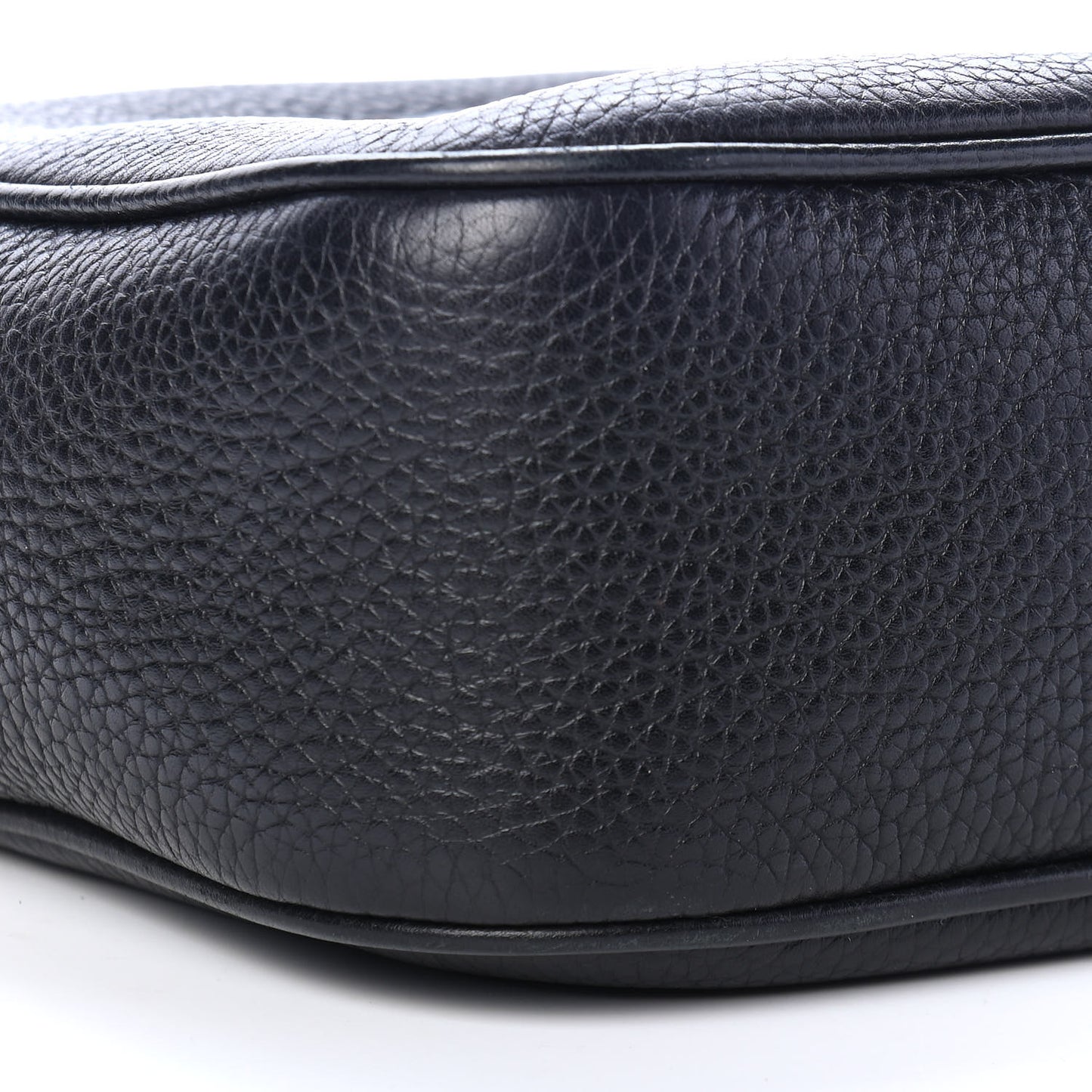 Pebbled Calfskin Small Soho Disco Bag Black