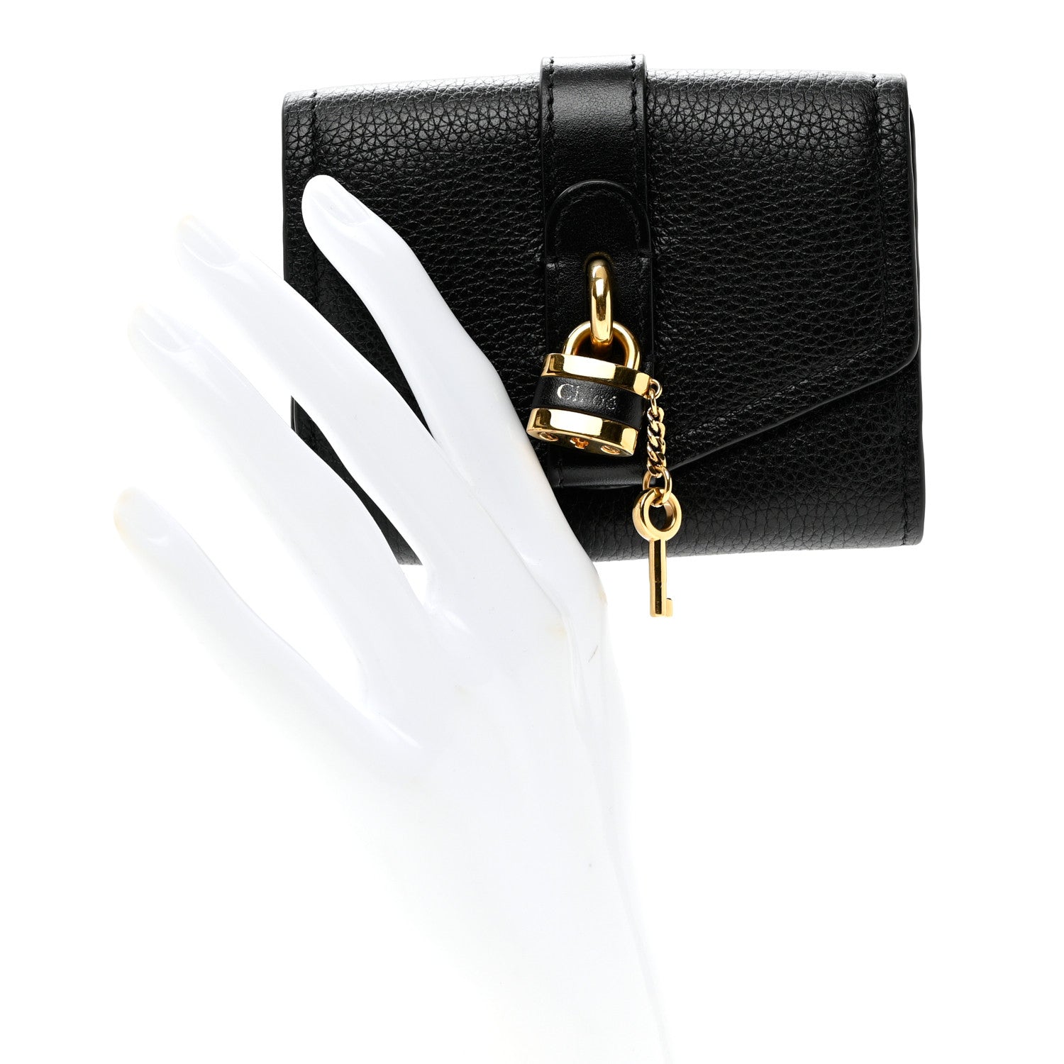 Chloe Grained Calfskin Small Aby Tri-Fold Wallet Black 2 of 6