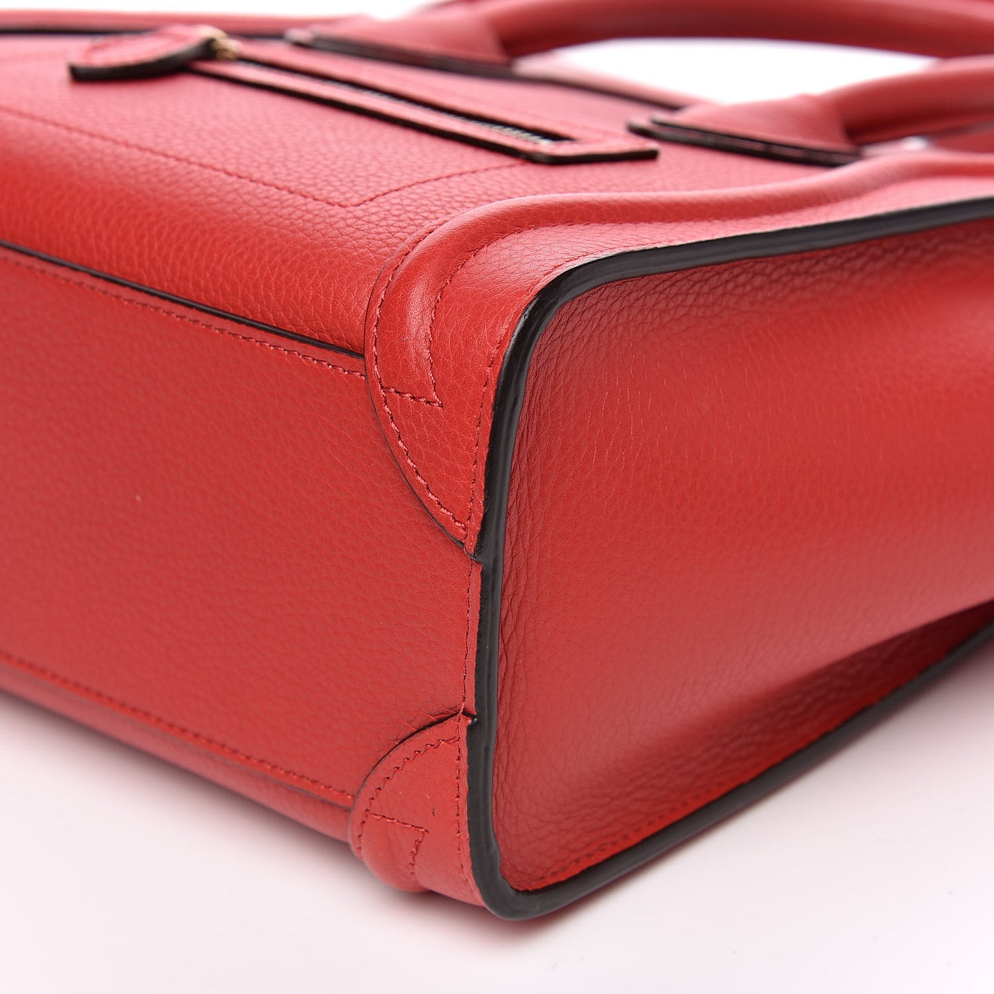 Drummed Calfskin Nano Luggage Coquelicot