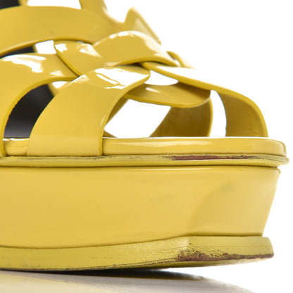 Saint Laurent Patent Tribute 105 Platform Sandals 35 Citron 17 of 19