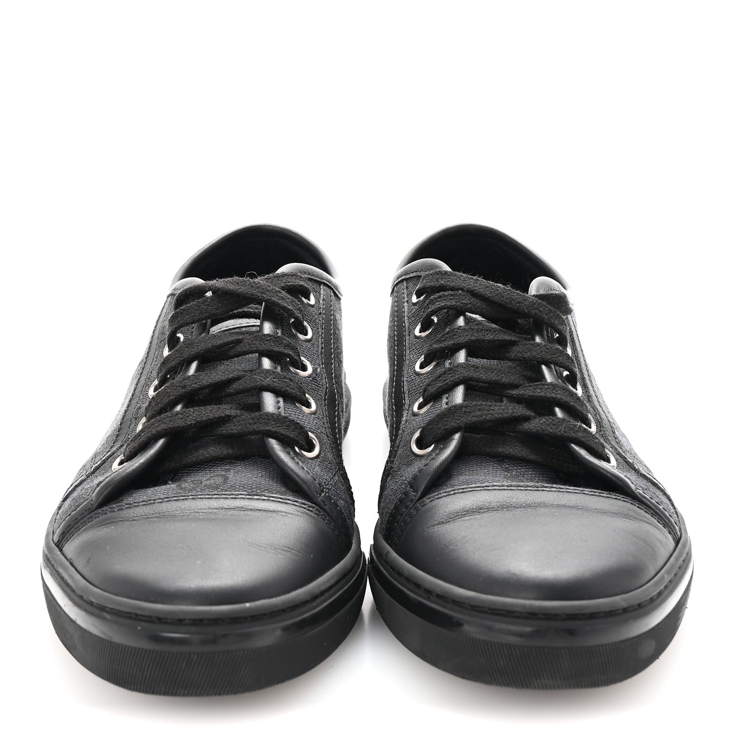 Gucci GG Monogram Calfskin Womens Low Top Sneakers 37 Piombo Black 5 of 20