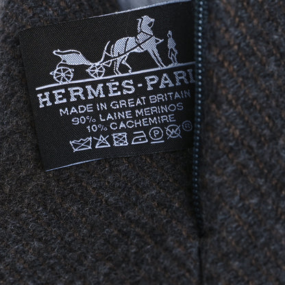 Hermes Wool Cashmere Avalon Pillow GM Ecru Gris Fonce 3 of 4