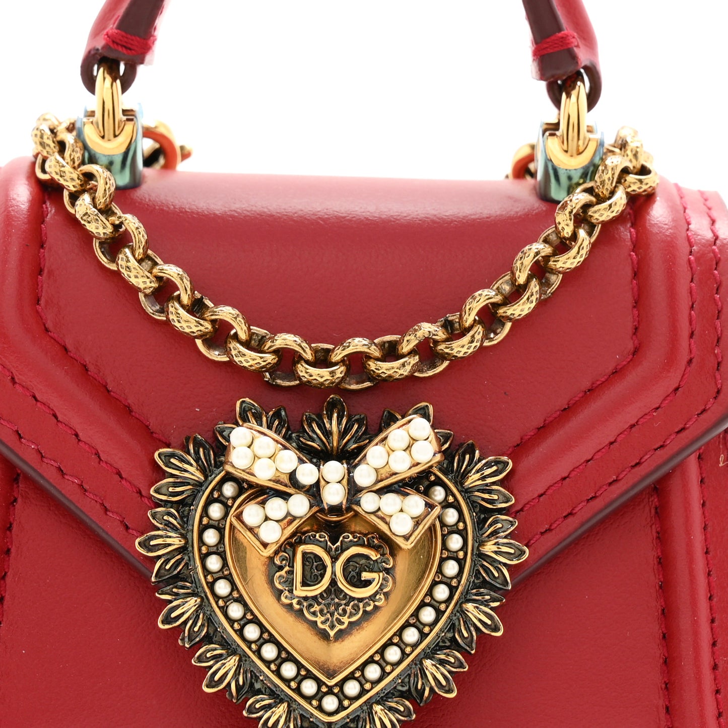 Nappa Micro Devotion Envelope Top Handle Bag Red
