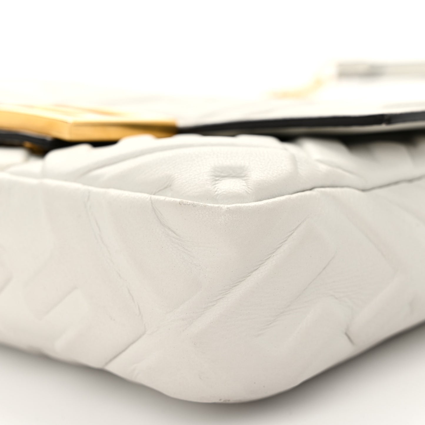 Nappa FF 1974 Embossed Mini Baguette White