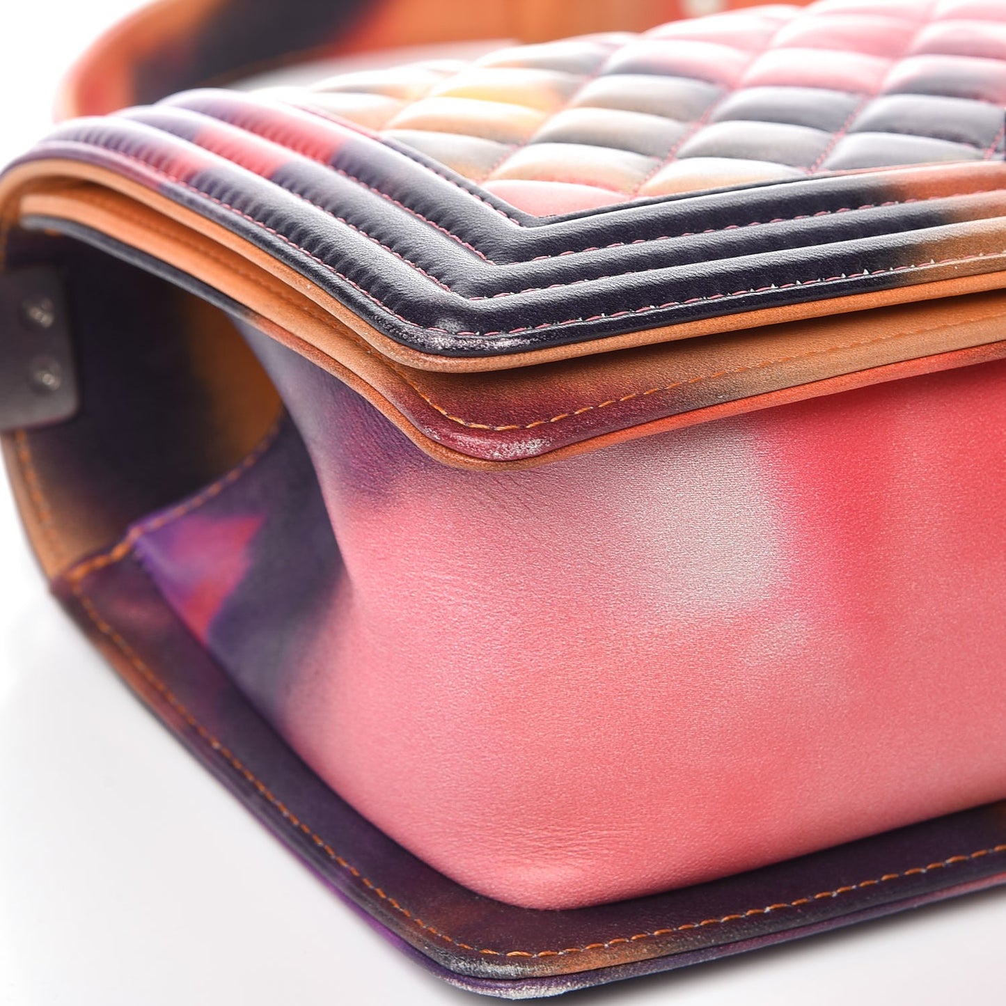 Lambskin Quilted Medium Flower Power Boy Flap