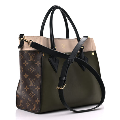 Louis Vuitton Calfskin Monogram On My Side MM Laurier Green Toffee Latte Beige 3 of 21