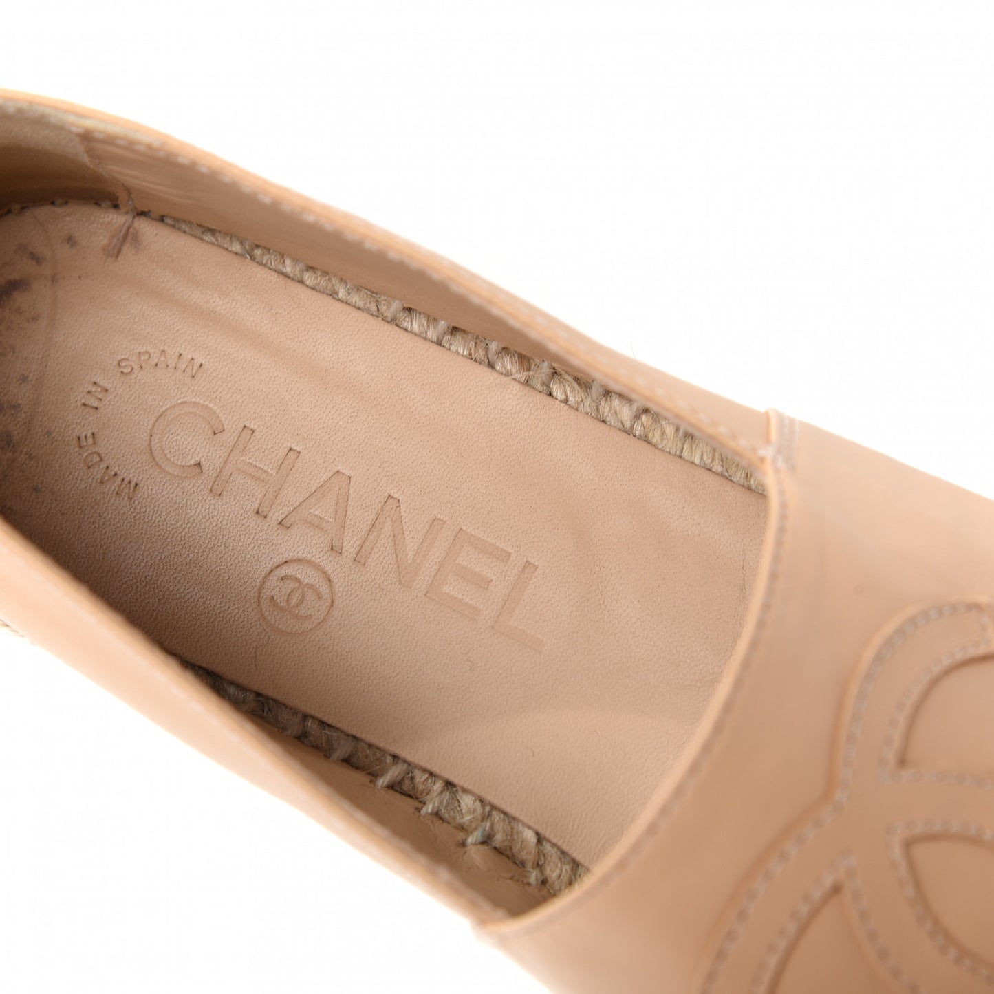 Lambskin CC Espadrilles 36 Beige Black