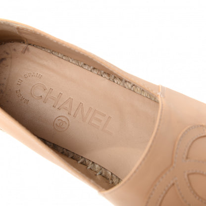 Chanel Lambskin CC Espadrilles 36 Beige Black 8 of 11