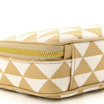 Prada Jacquard Saffiano Triangolo Symbole Embroidered Medium Shoulder Bag Corda Talco 9 of 10