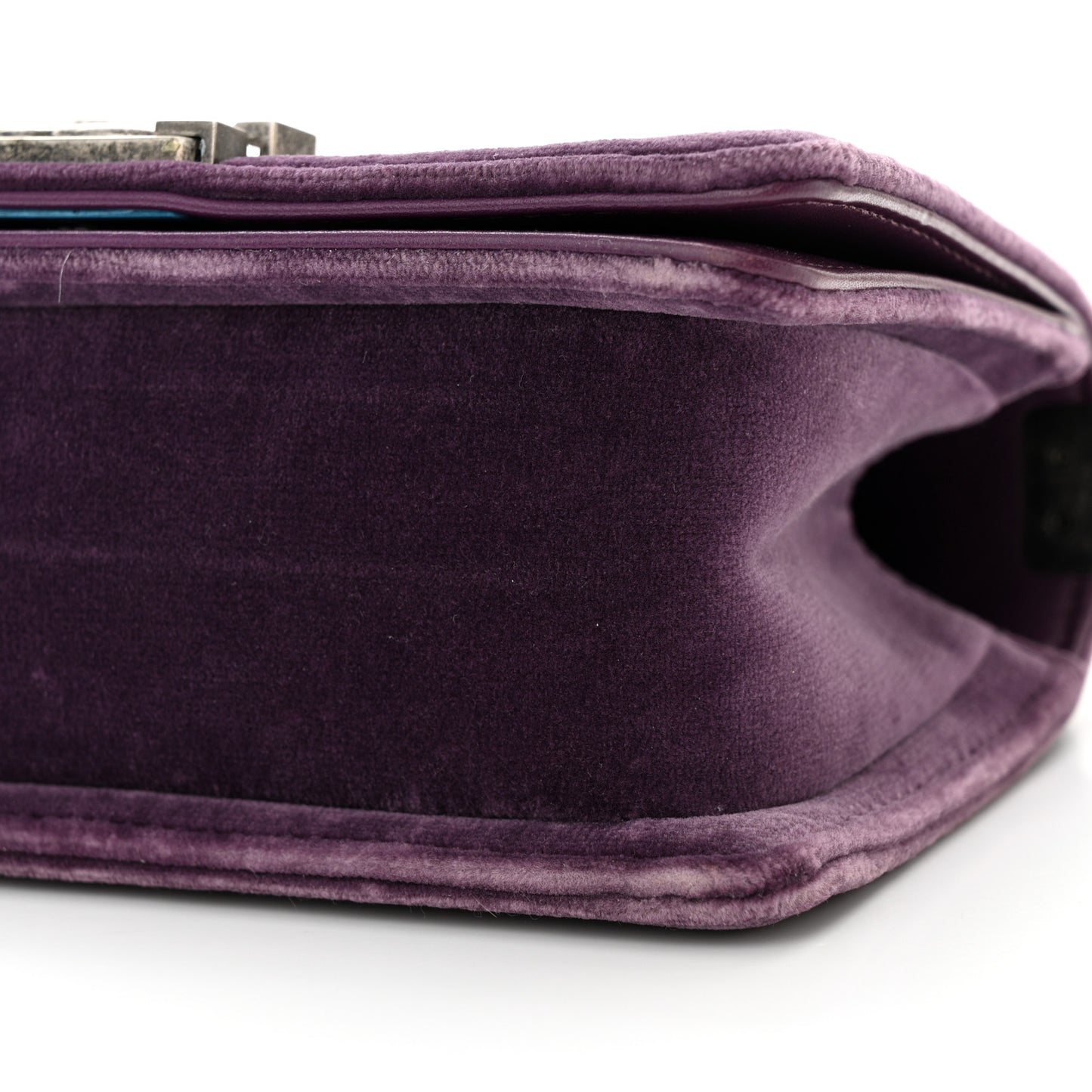 Velvet Quilted Small Boy Flap Purple