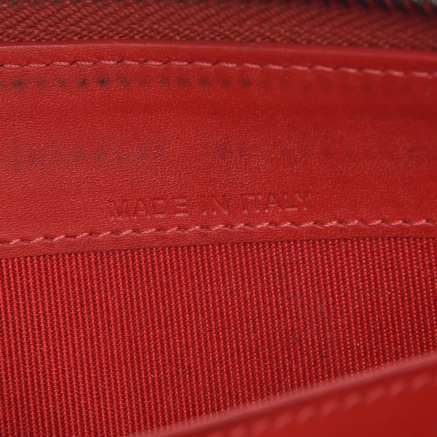 Christian Louboutin Calfskin Panettone Spiked Zip Around Wallet Rouge De Mars 17 of 18