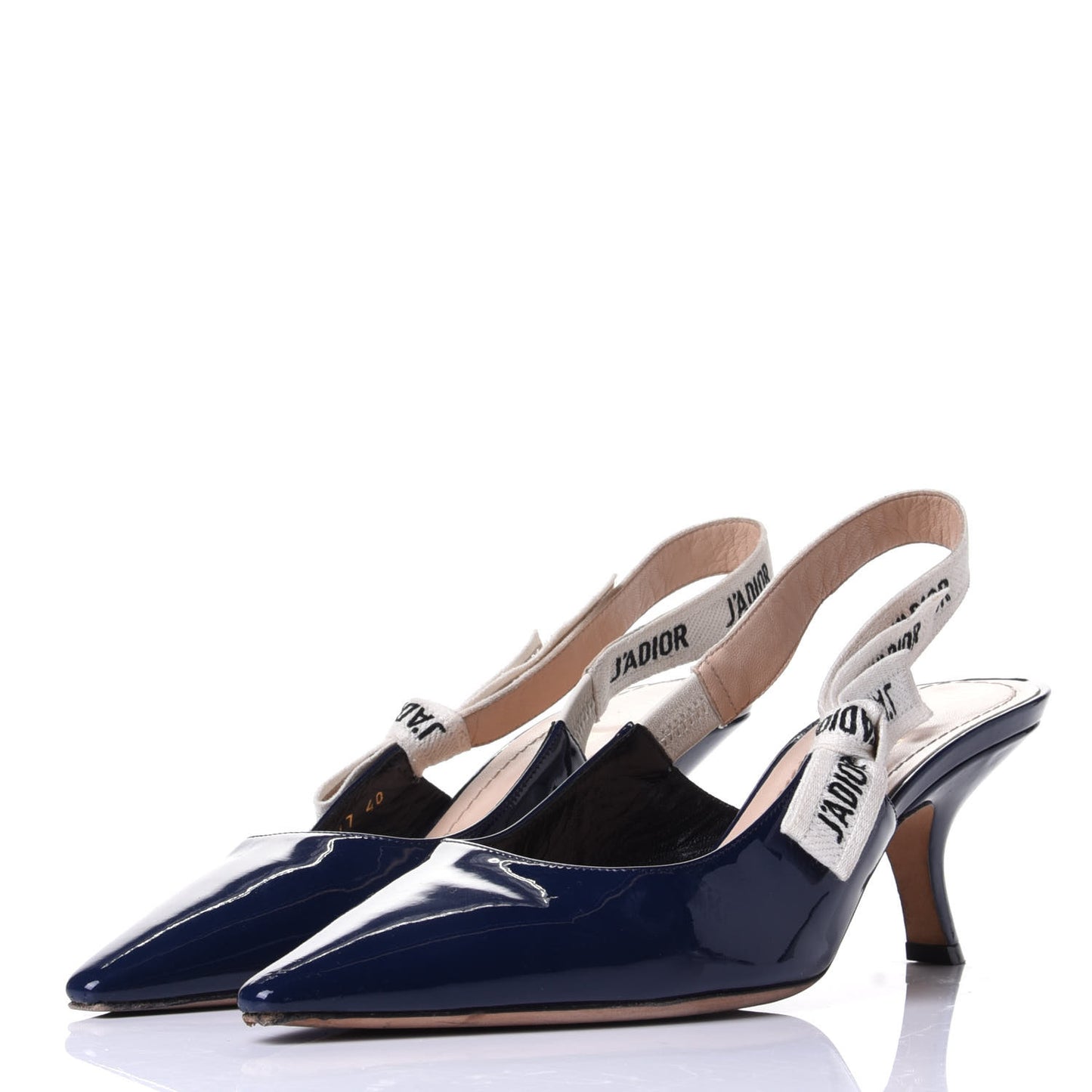 Patent Ribbon J'Adior Slingback 65mm Pumps 40 Blue