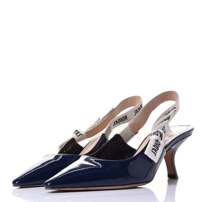 Christian Dior Patent Ribbon J'Adior Slingback 65mm Pumps 40 Blue 3 of 10