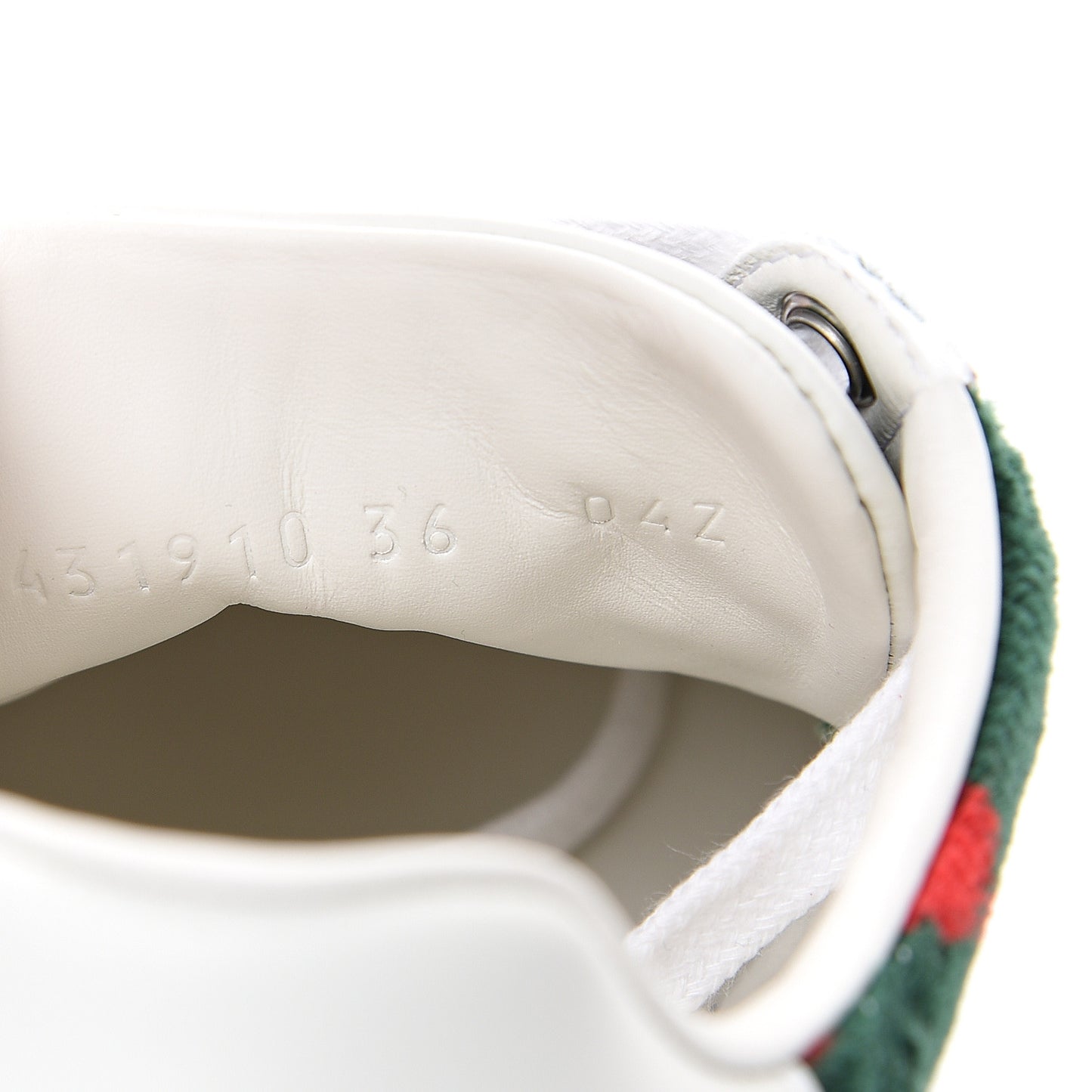 Terry Cloth GG Monogram Web Womens Ace Sneakers 36 Green Red